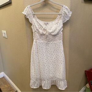SWEET POT Women White Dainty Floral Cottage Core Dress Size 8